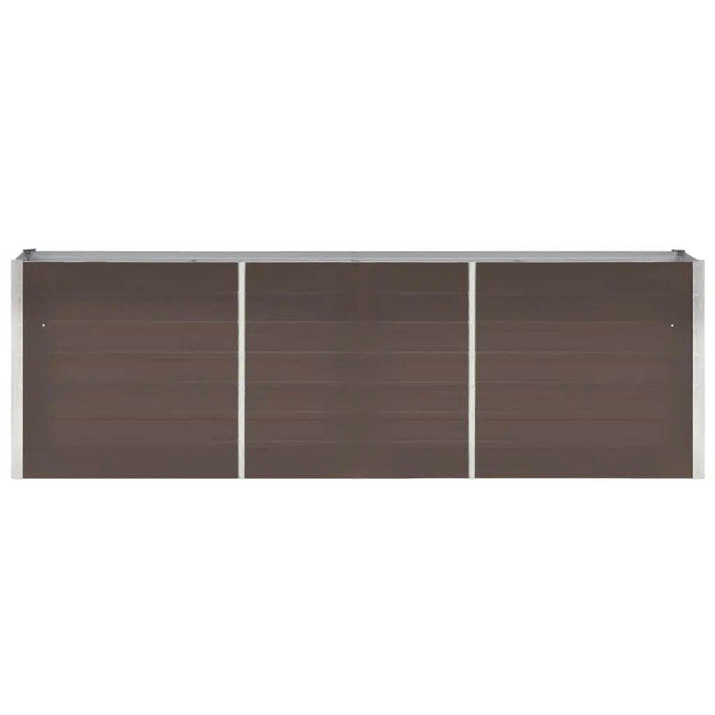 Raised Garden Bed Planter Box Brown 240 x 40 x 77 cm Heavy-duty Galvanised Steel Weather Resistant for Outdoor Use