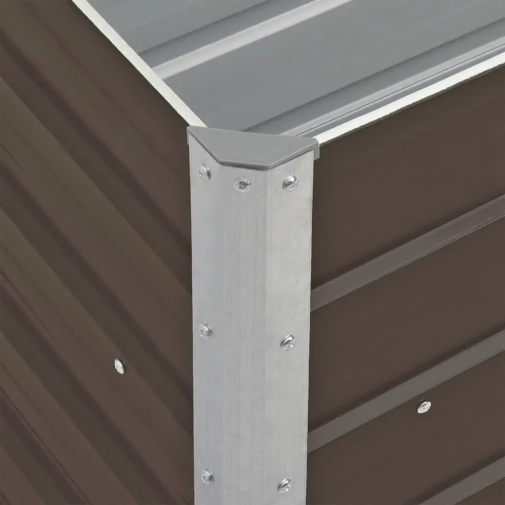 Raised Garden Bed Planter Box Brown 240 x 40 x 77 cm Heavy-duty Galvanised Steel Weather Resistant for Outdoor Use