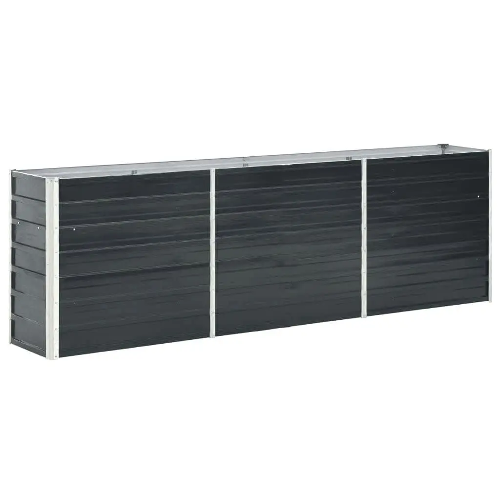 Raised Garden Bed Anthracite Galvanised Steel Outdoor Planter Vegetables Flowers