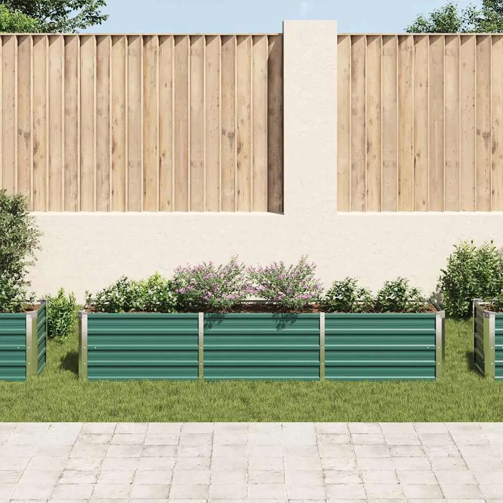 Raised Garden Bed Green 240 x 40 x 45 cm Weather Resistant Heavy Duty Galvanised Steel Frame Easy to Assemble