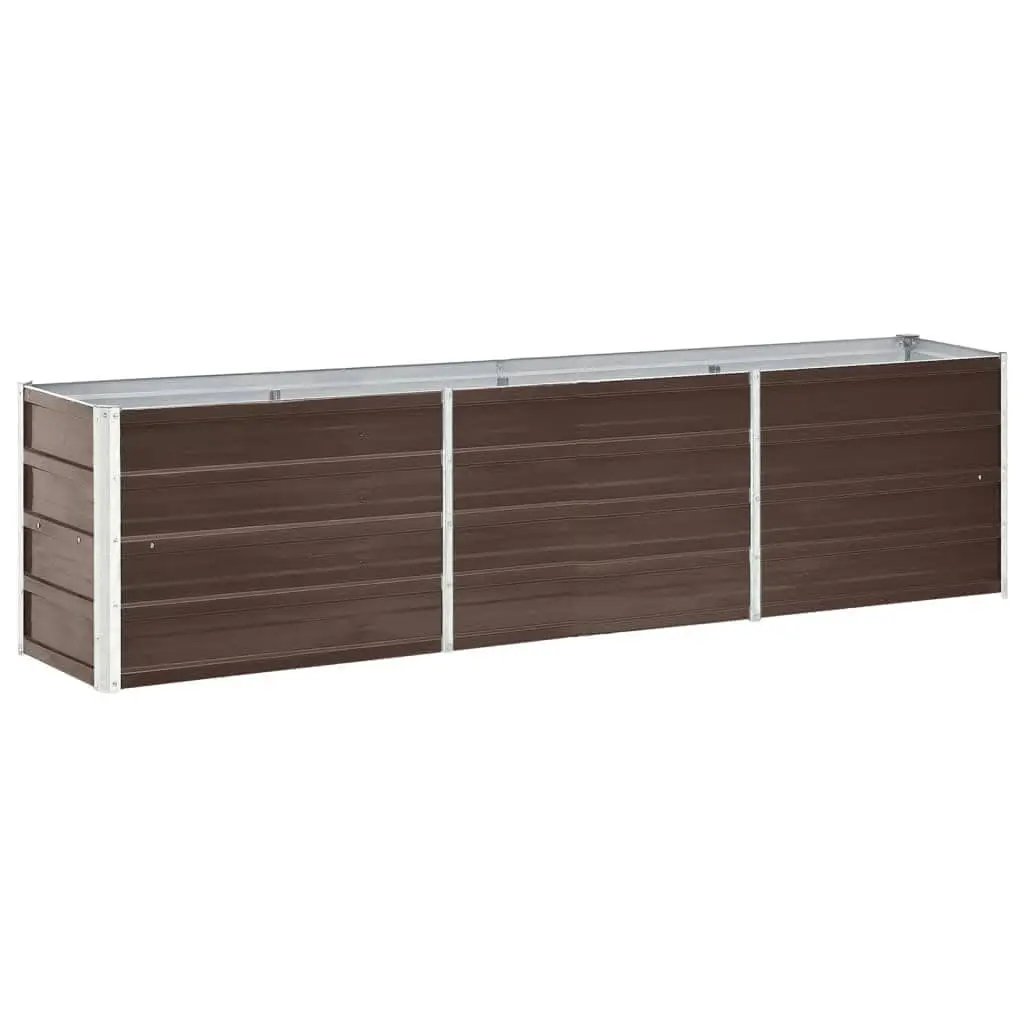 Garden Raised Bed Planter Box Brown 240 x 40 x 45 cm Weather Resistant Easy Assembly Outdoor Growing Container