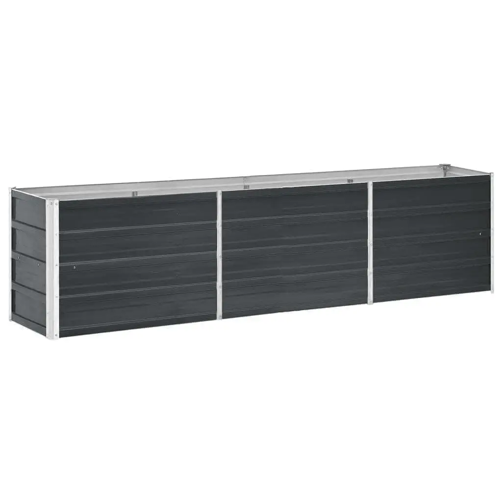 Raised Garden Bed Anthracite 240x40x45cm Galvanised Steel Heavy-Duty Outdoor Planter Box