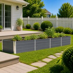 Your Perfect Metal Garden Planter 320x40x45cm in Grey