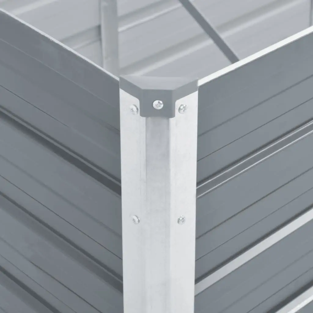 Raised Garden Bed Grey 320x40x45cm Metal Planter Heavy-duty Galvanised Steel Weather Resistant