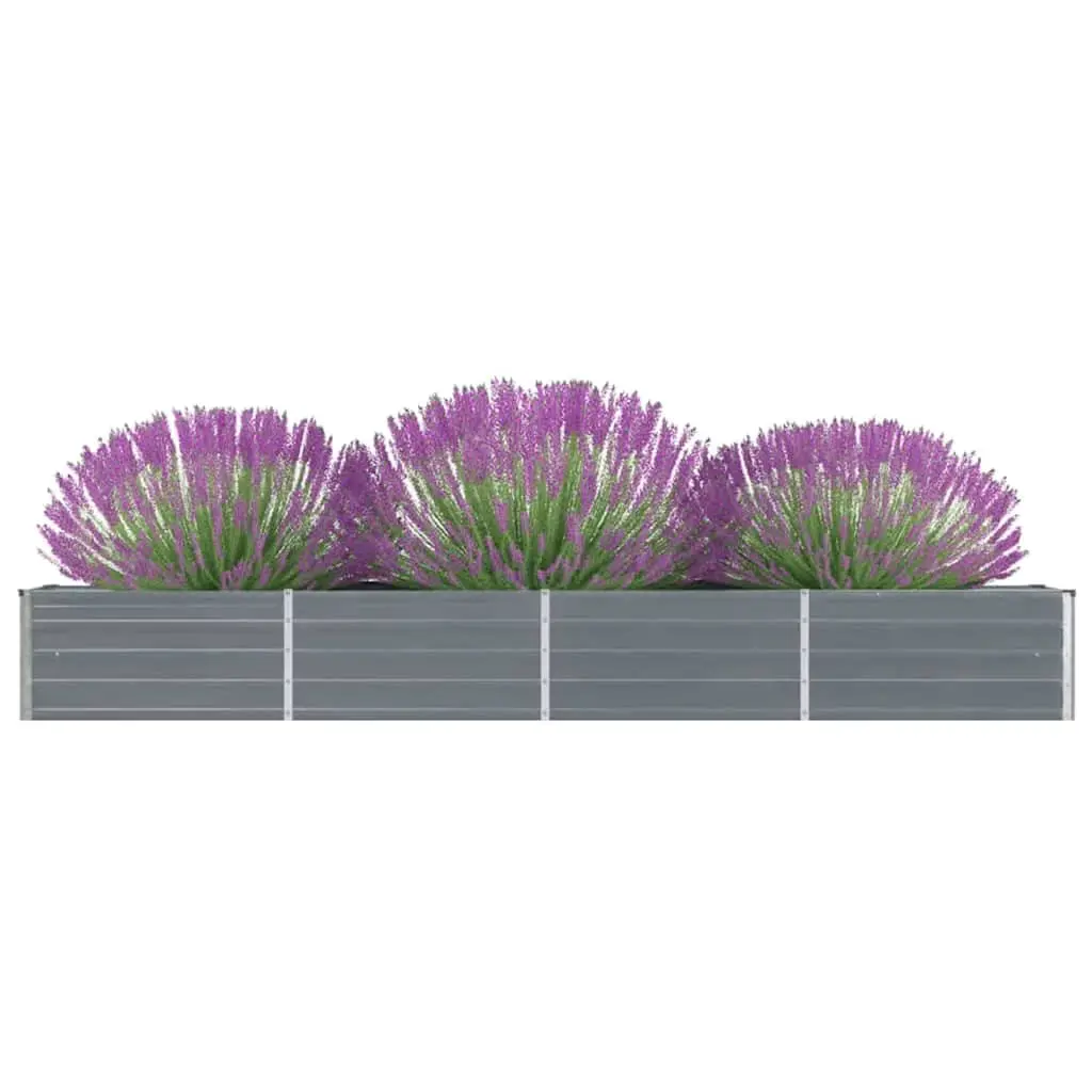 Raised Garden Bed Grey 320x40x45cm Metal Planter Heavy-duty Galvanised Steel Weather Resistant