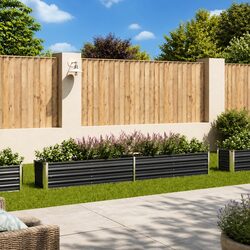 Compact and Sturdy Anthracite Steel Raised Garden Bed
