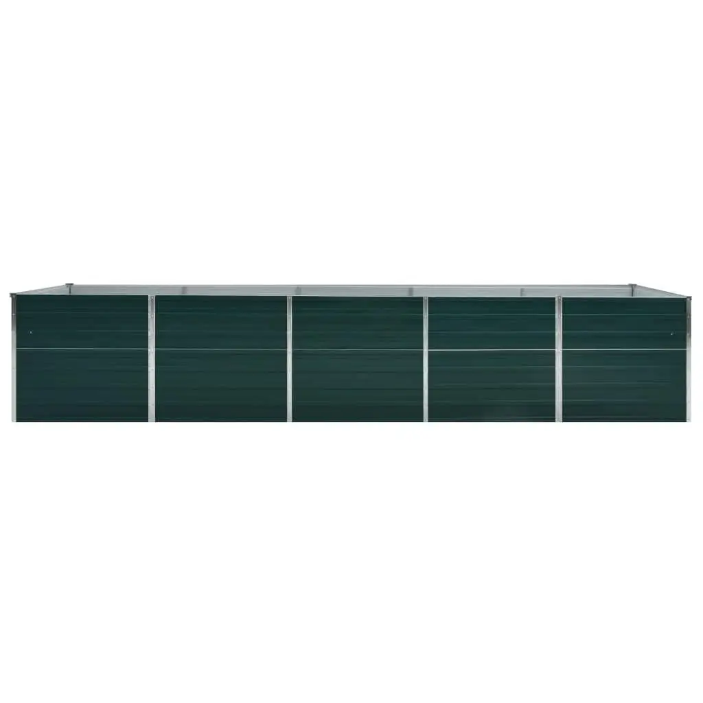 Raised Garden Bed Green Galvanised Steel 400 x 80 x 45 cm Heavy-duty Outdoor Planter Box for Flowers Vegetables Herbs