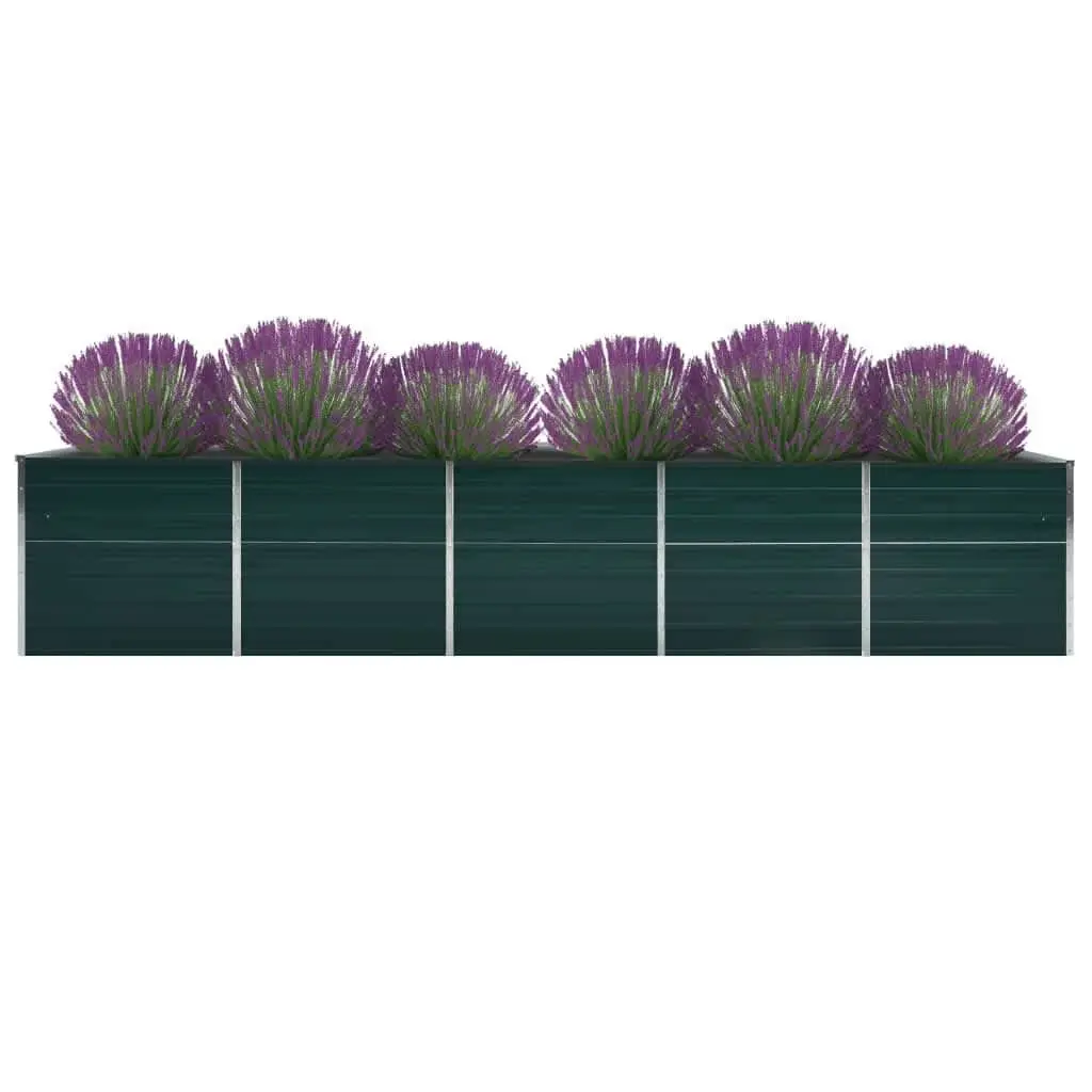 Raised Garden Bed Green Galvanised Steel 400 x 80 x 45 cm Heavy-duty Outdoor Planter Box for Flowers Vegetables Herbs
