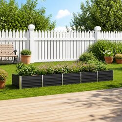 Galvanised Steel Raised Garden Bed 400x80x45 cm