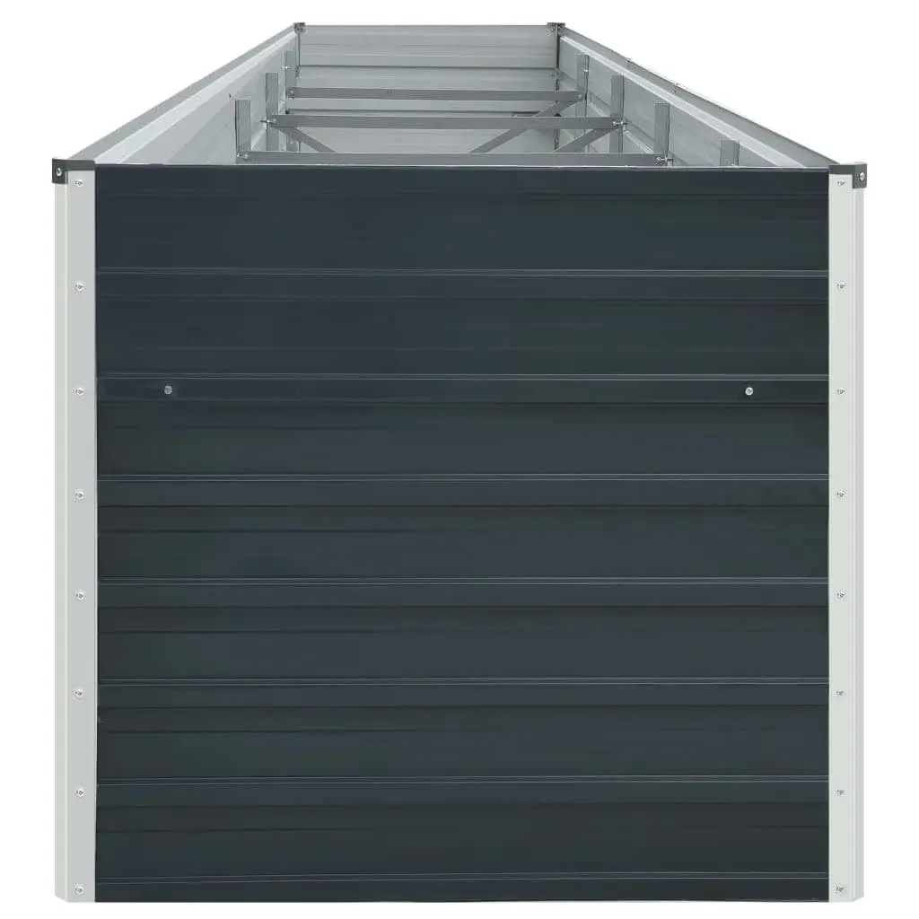 Raised Garden Bed Galvanised Steel Anthracite 400x80x45 cm Heavy-duty Weather Resistant Planter Box Outdoor