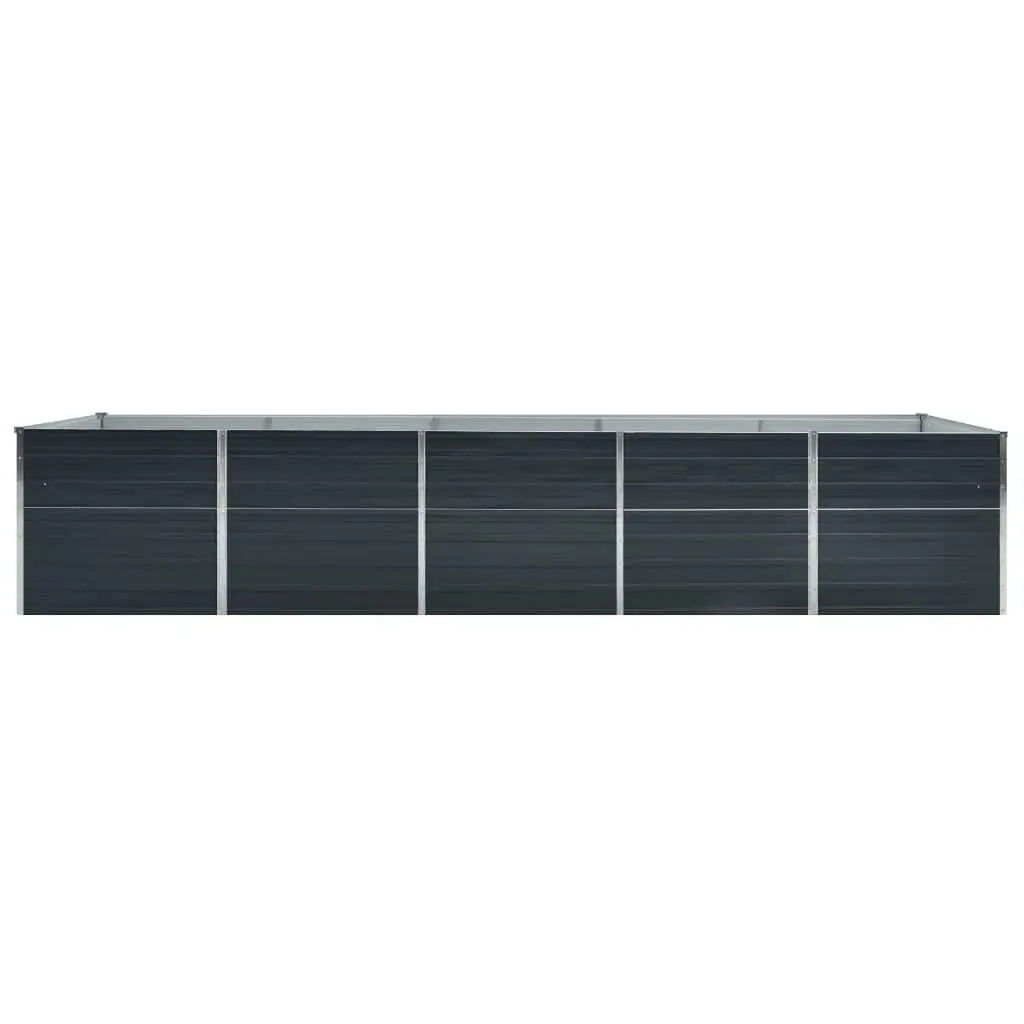Raised Garden Bed Anthracite 400 x 80 x 77 cm Galvanised Steel Planter Box Outdoor Use