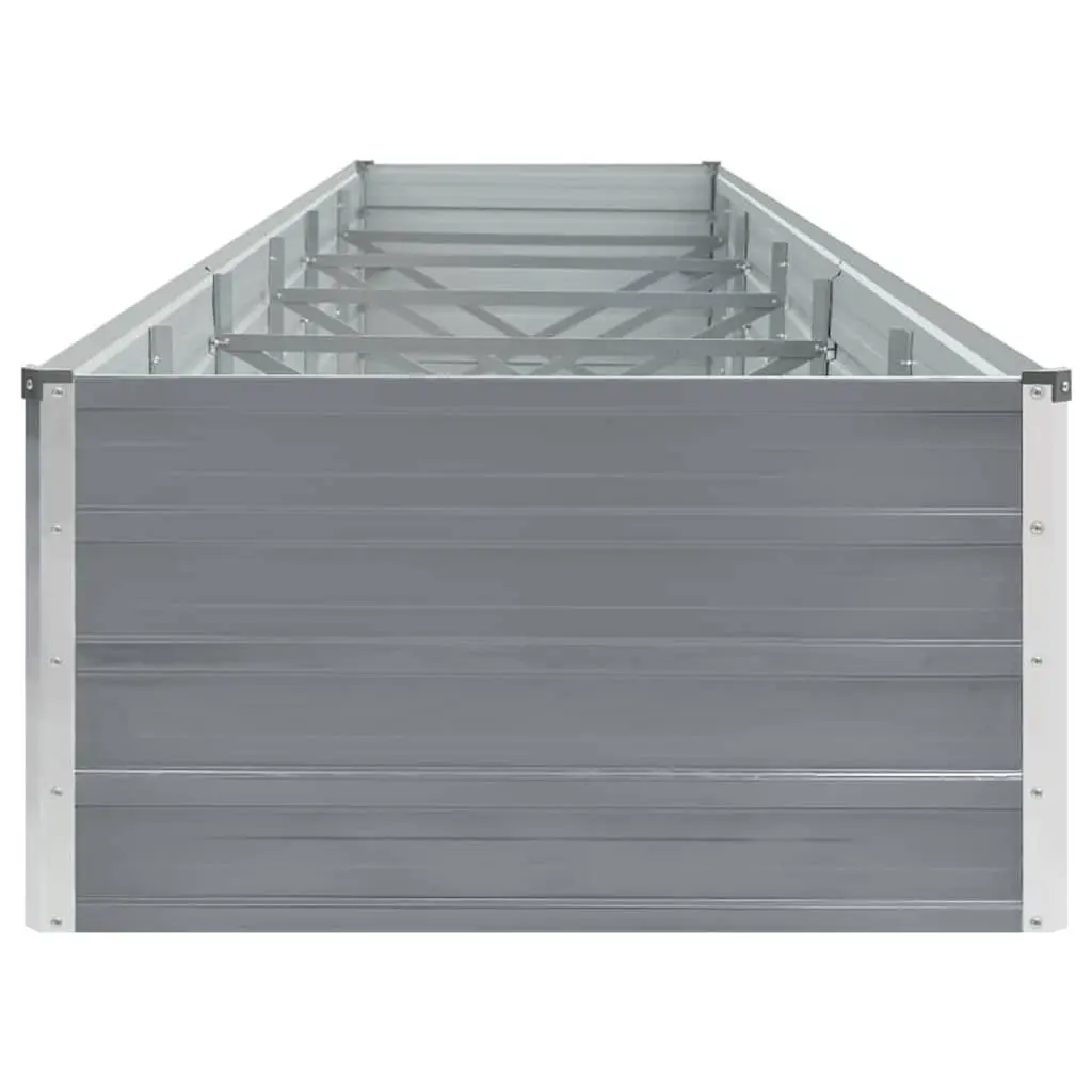 Garden Raised Bed Grey Galvanised Steel Planter Box 480 x 80 x 45 cm Weather Resistant Outdoor Use