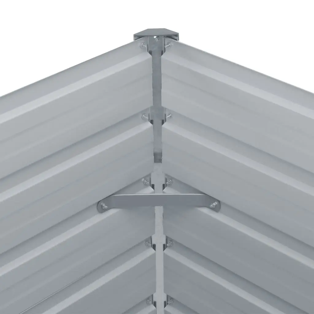 Garden Raised Bed Grey Galvanised Steel Planter Box 480 x 80 x 45 cm Weather Resistant Outdoor Use