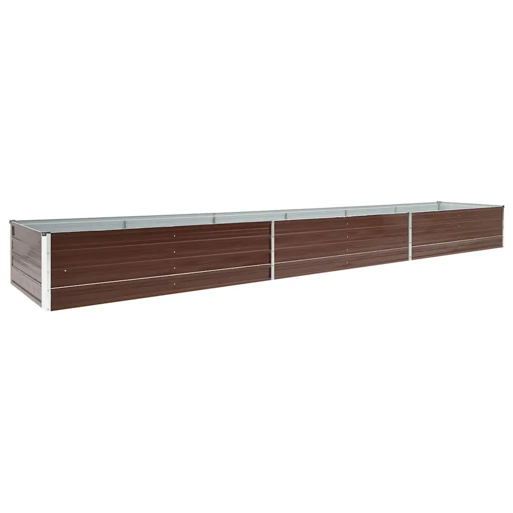 Raised Garden Bed Brown Galvanised Steel 480 x 80 x 45 cm Heavy-duty Weather Resistant Outdoor Planter Box