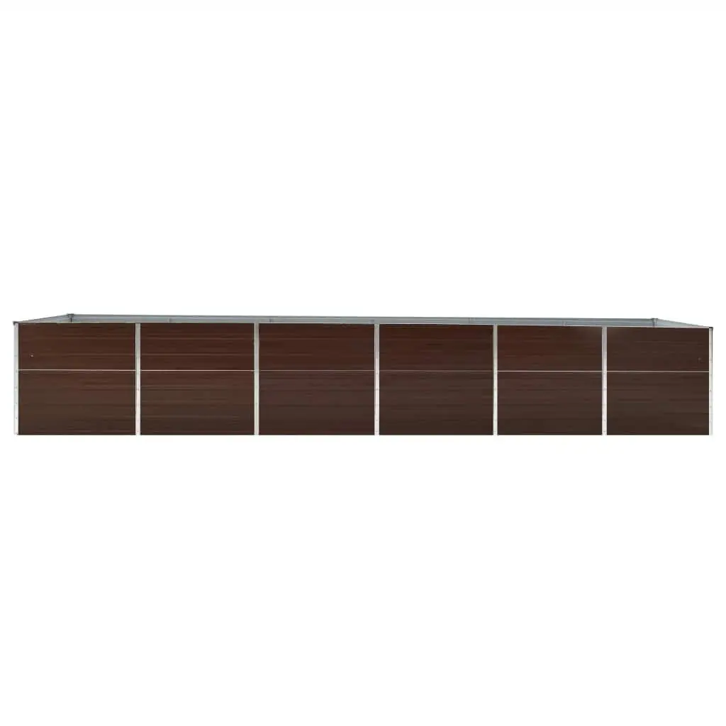 Raised Garden Bed Planter Box Brown 480 x 80 x 77 cm Heavy-duty Galvanised Steel Weather Resistant Outdoor Use