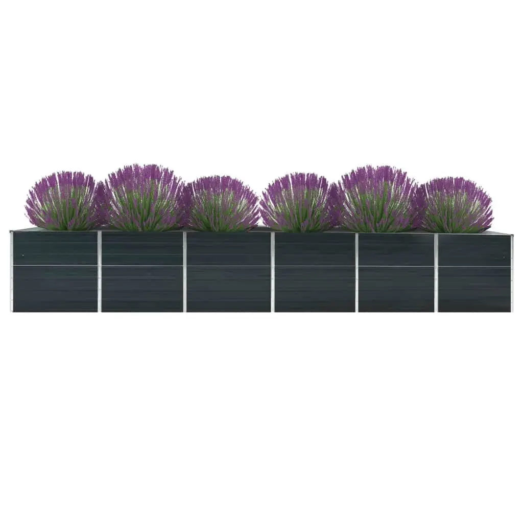Raised Garden Bed Anthracite 480 x 80 x 77 cm Weather Resistant Outdoor Planter Box for Vegetables Flowers Herbs