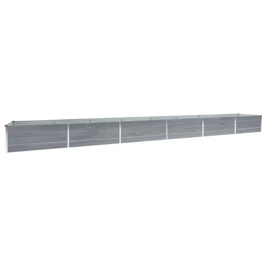 Galvanised Steel Garden Raised Bed Grey 600 x 80 x 45 cm Weather Resistant Heavy Duty Planter Box