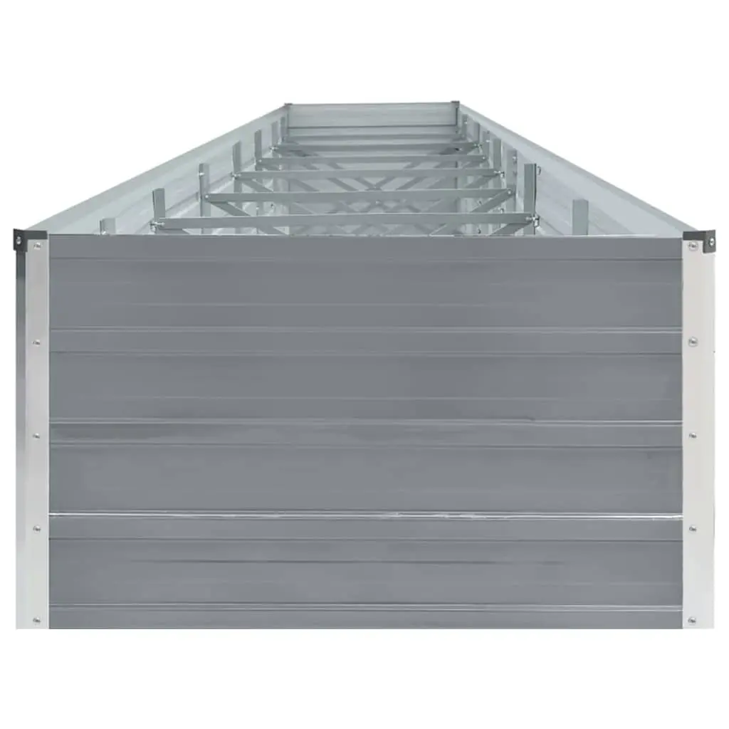 Galvanised Steel Garden Raised Bed Grey 600 x 80 x 45 cm Weather Resistant Heavy Duty Planter Box