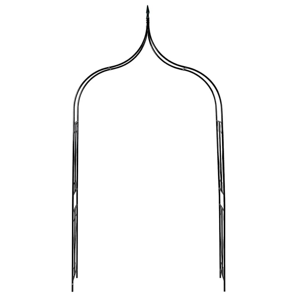 Garden Arch Dark Green Iron Tubing Weather-Resistant for Climbing Plants and Wedding Decorations