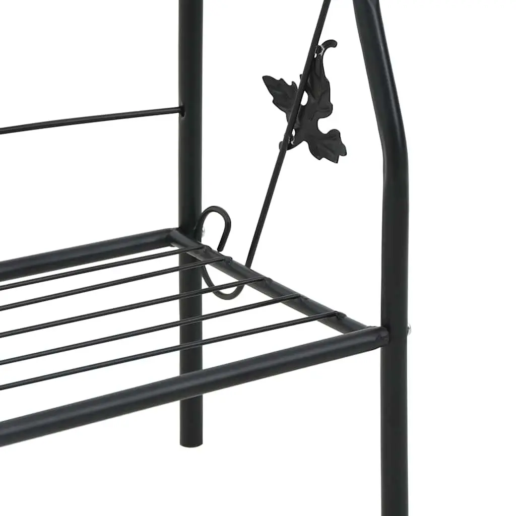3-Layer Plant Stand Rack Black Iron 3-Tier Shelf Display Indoor Outdoor