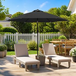 Compact 300cm Garden Parasol with Solar Lights