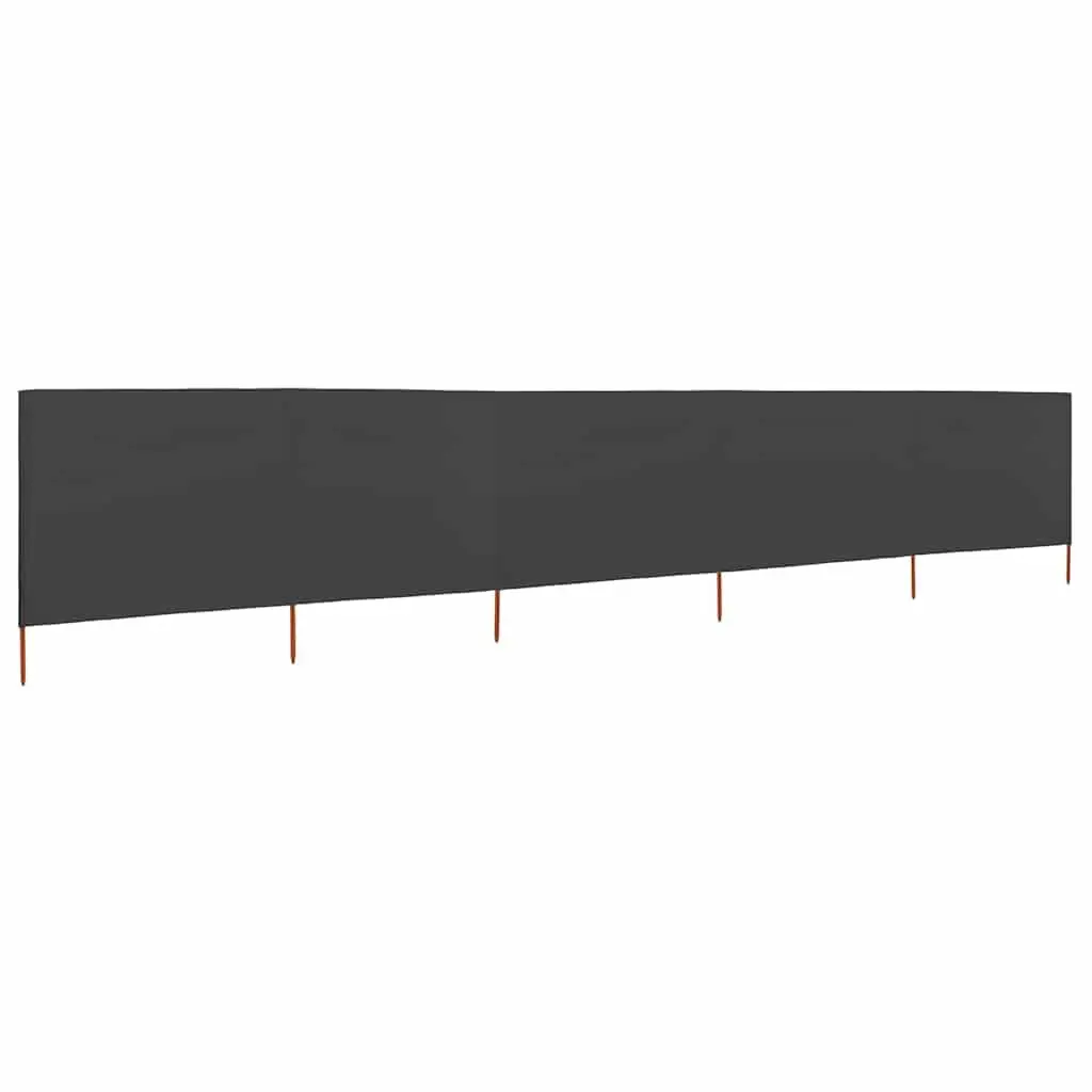 5-Panel Folding Wind Screen Anthracite 600cm x 120cm Non-woven Fabric Outdoor Garden Shelter