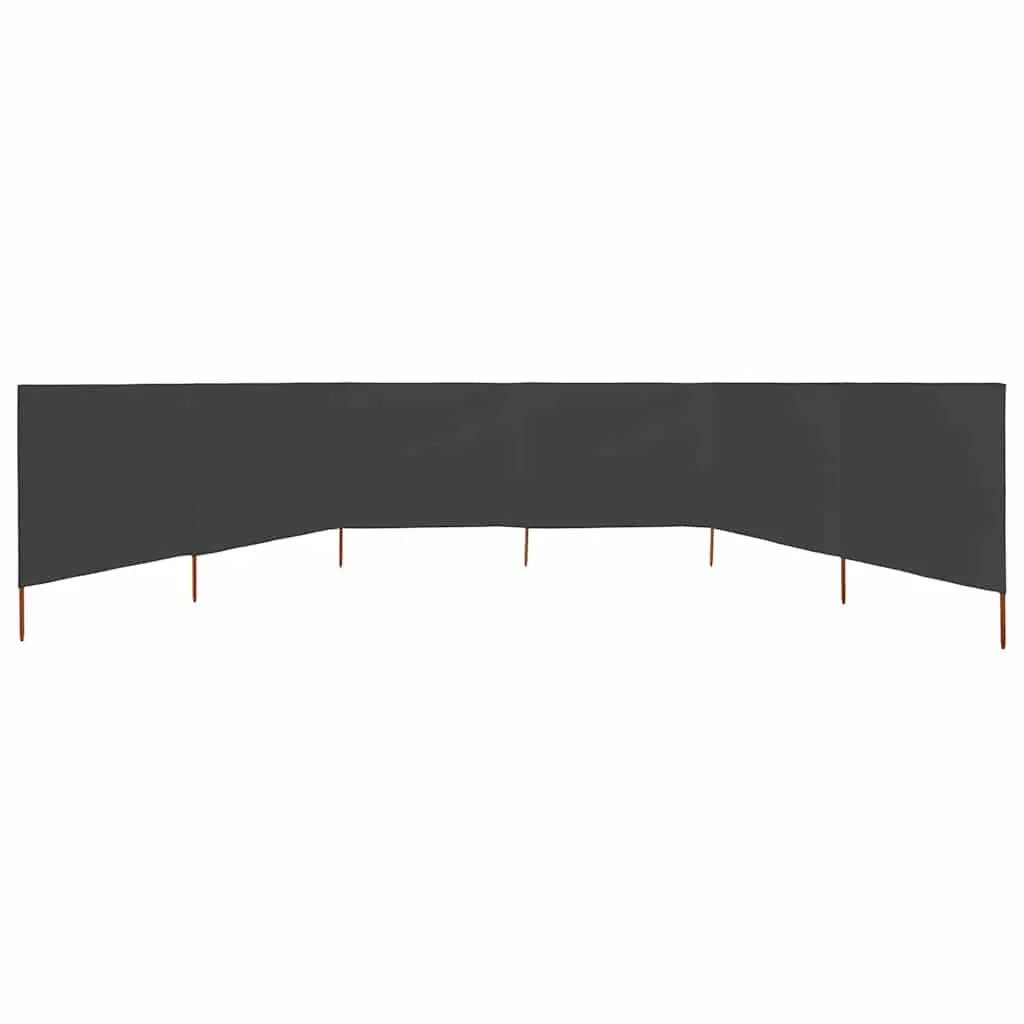 6-Panel Folding Wind Screen Anthracite 800x160cm Non-Woven Fabric Outdoor Garden Shelter