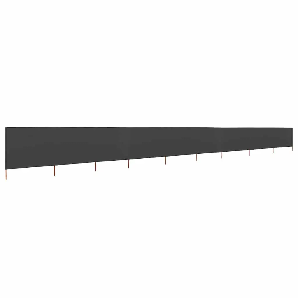 9 Panel Folding Wind Screen Anthracite 1200x80cm Outdoor Garden Shelter