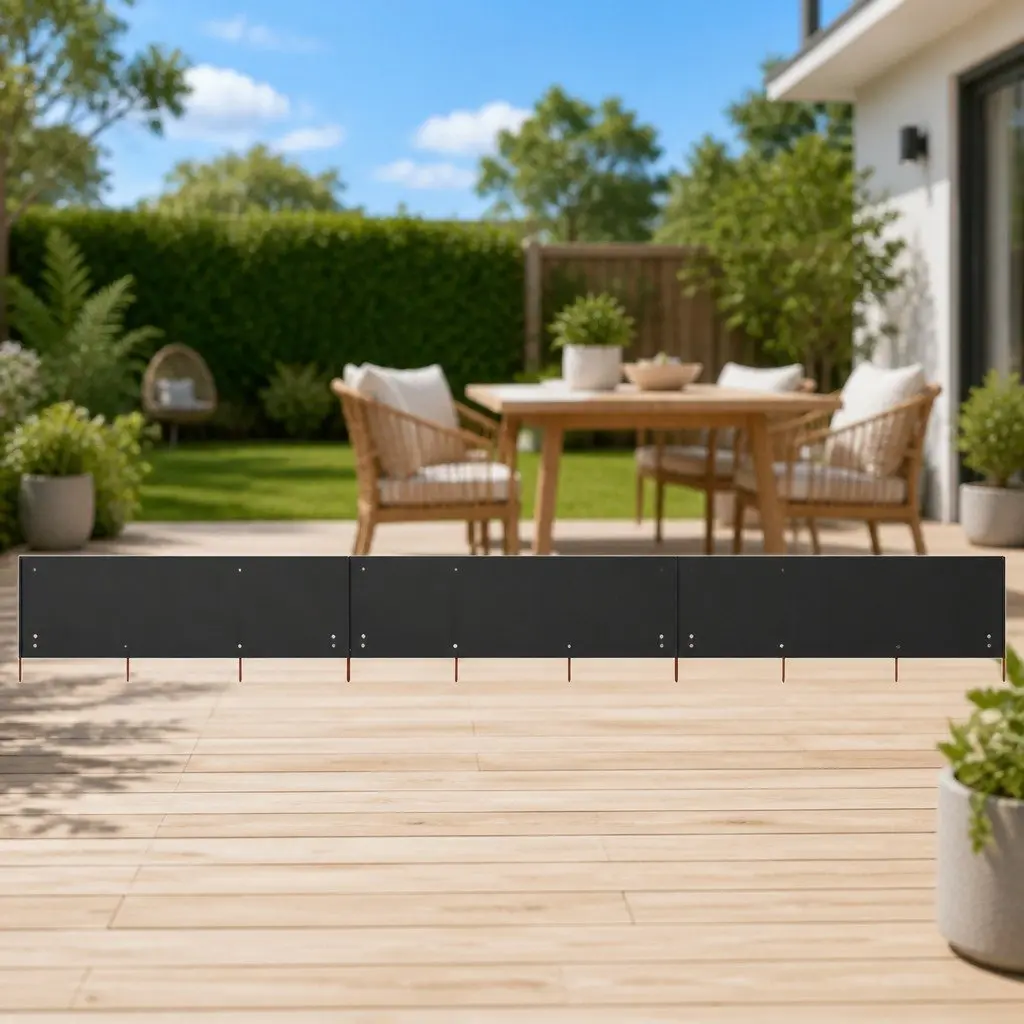 9-Panel Folding Wind Screen Anthracite 1200x160cm Durable Non-Woven Fabric Garden Shelter
