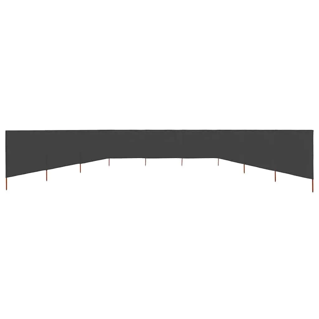 9-Panel Folding Wind Screen Anthracite 1200x160cm Durable Non-Woven Fabric Garden Shelter