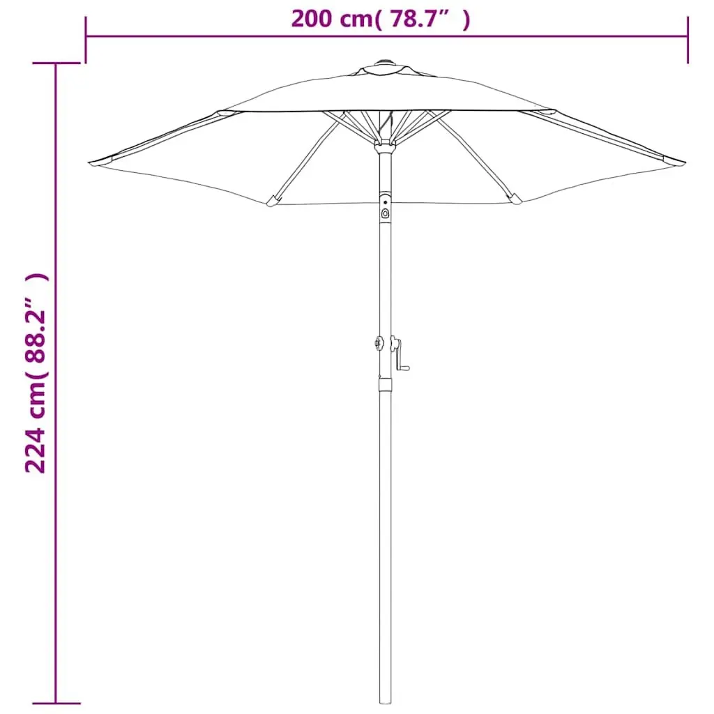Garden Parasol Green 200x224cm Outdoor Umbrella Patio Sunshade Crank Tilt