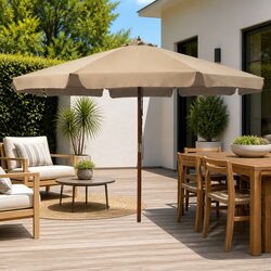 Compact and Efficient Outdoor Parasol 330cm Taupe