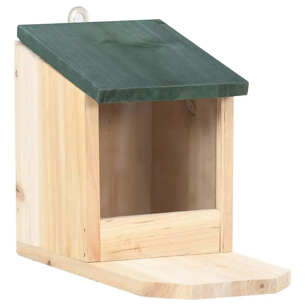 Wooden Squirrel House 4 Pack Garden Outdoor Feeding Station Hinged Roof Shelter