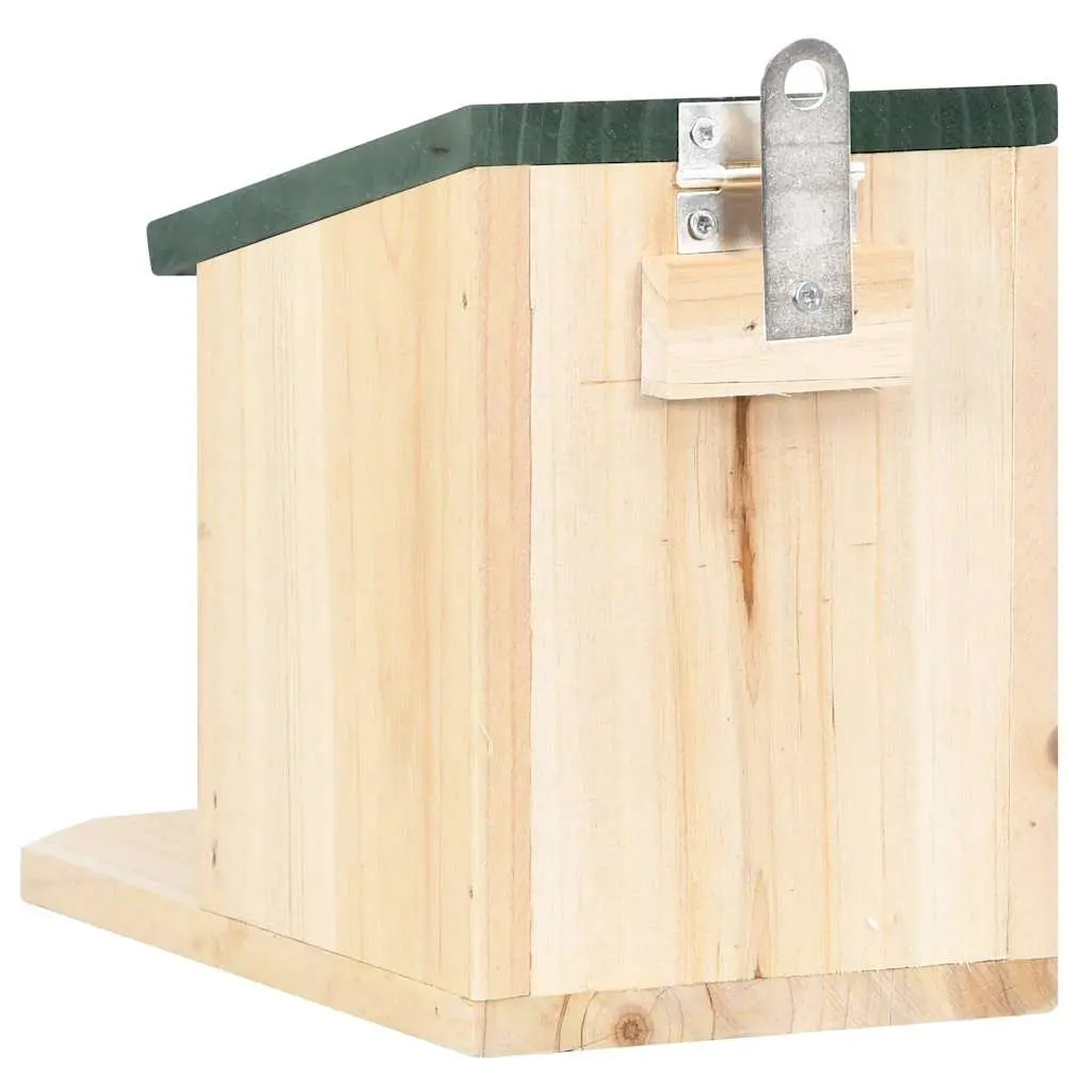 Wooden Squirrel House 4 Pack Garden Outdoor Feeding Station Hinged Roof Shelter