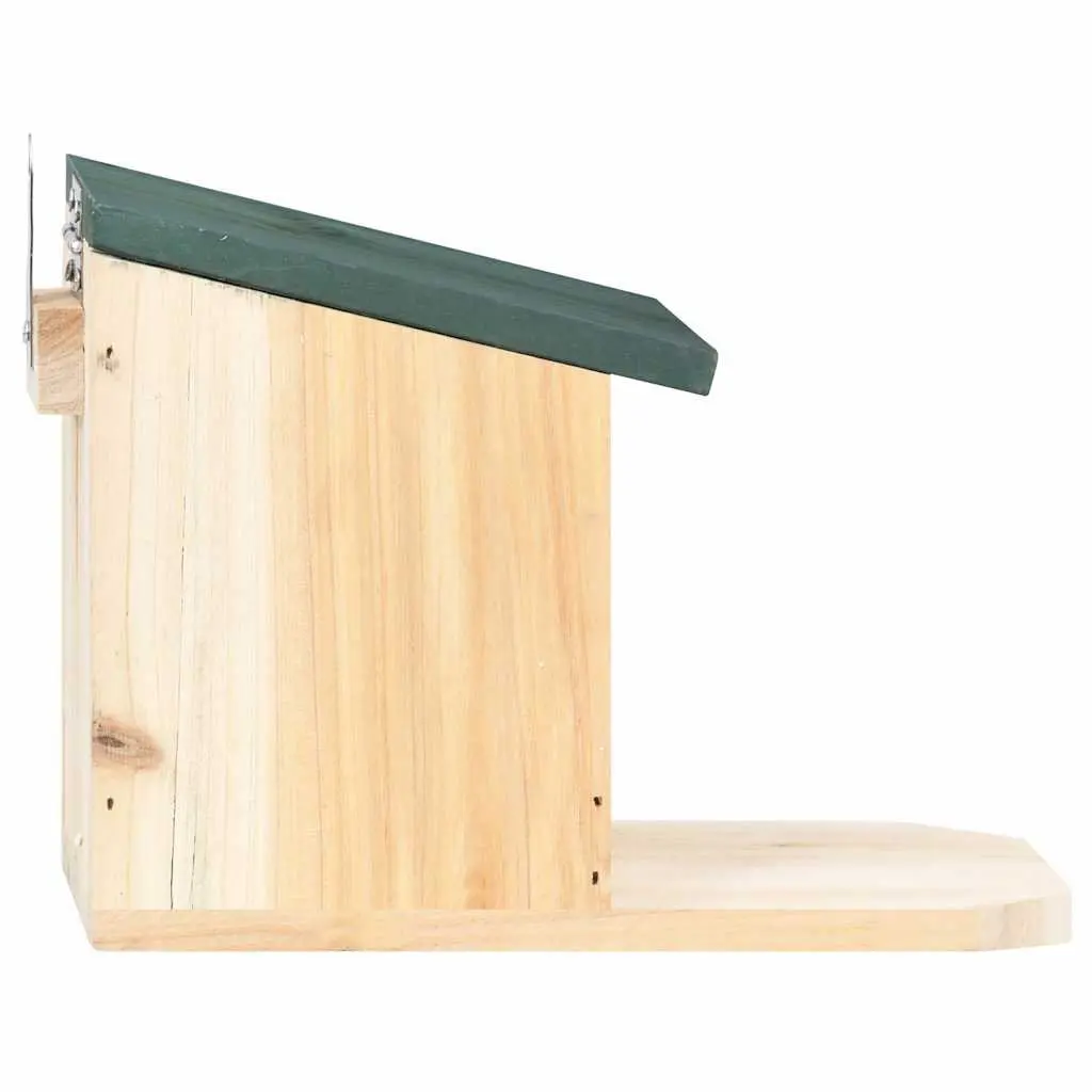 Wooden Squirrel House 4 Pack Garden Outdoor Feeding Station Hinged Roof Shelter