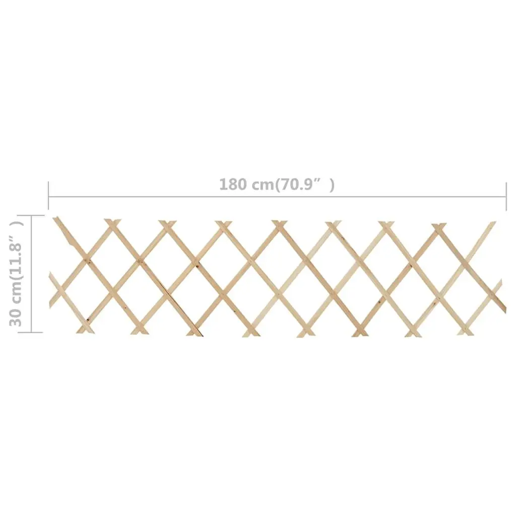 Wooden Trellis Fence Panels Brown Expandable 180x30 cm Solid Firwood Construction