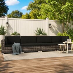 Compact 4-Piece Grey Garden Sofa Set for Relaxation
