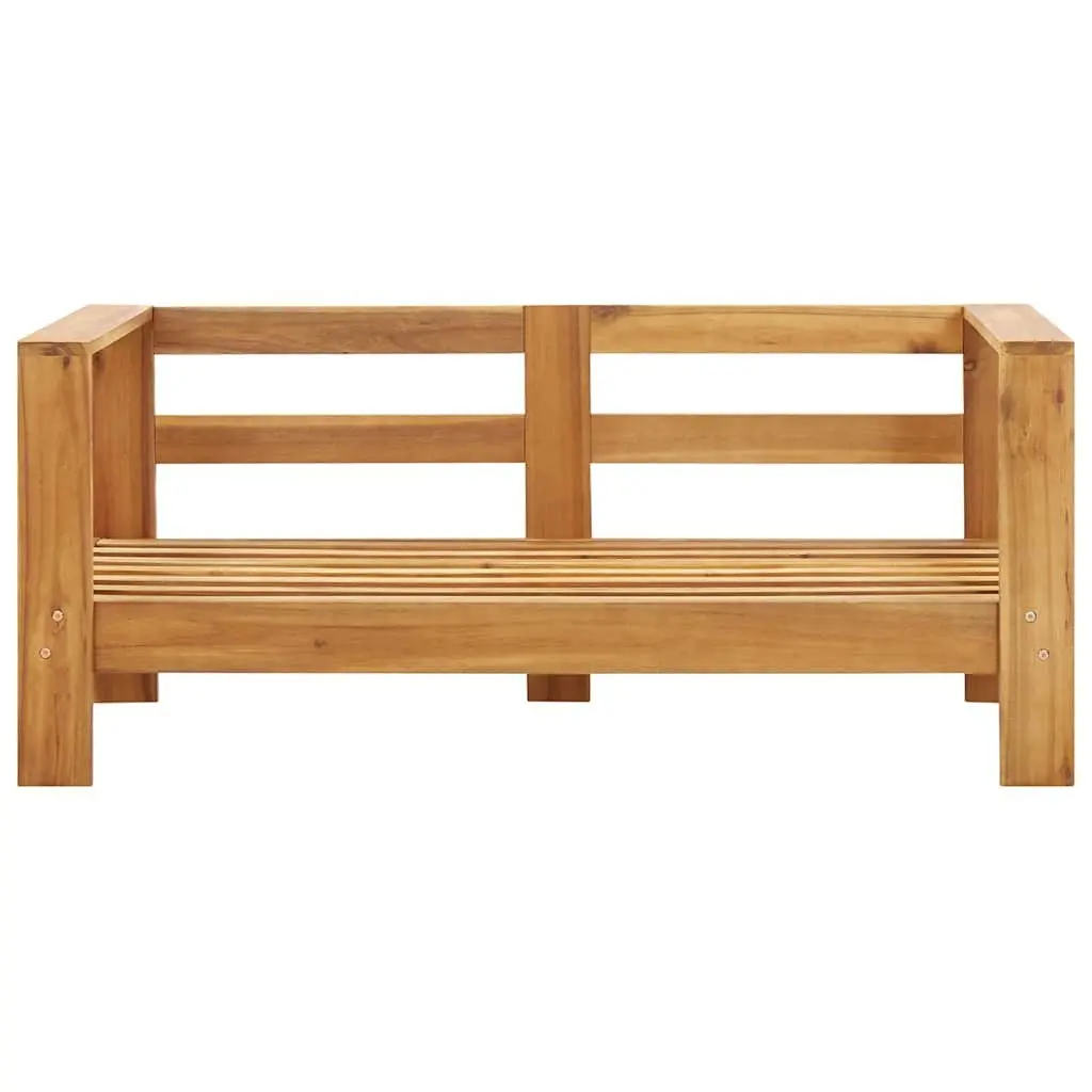 Garden Bench Grey 140cm 2-Seater Solid Acacia Wood with Cushions