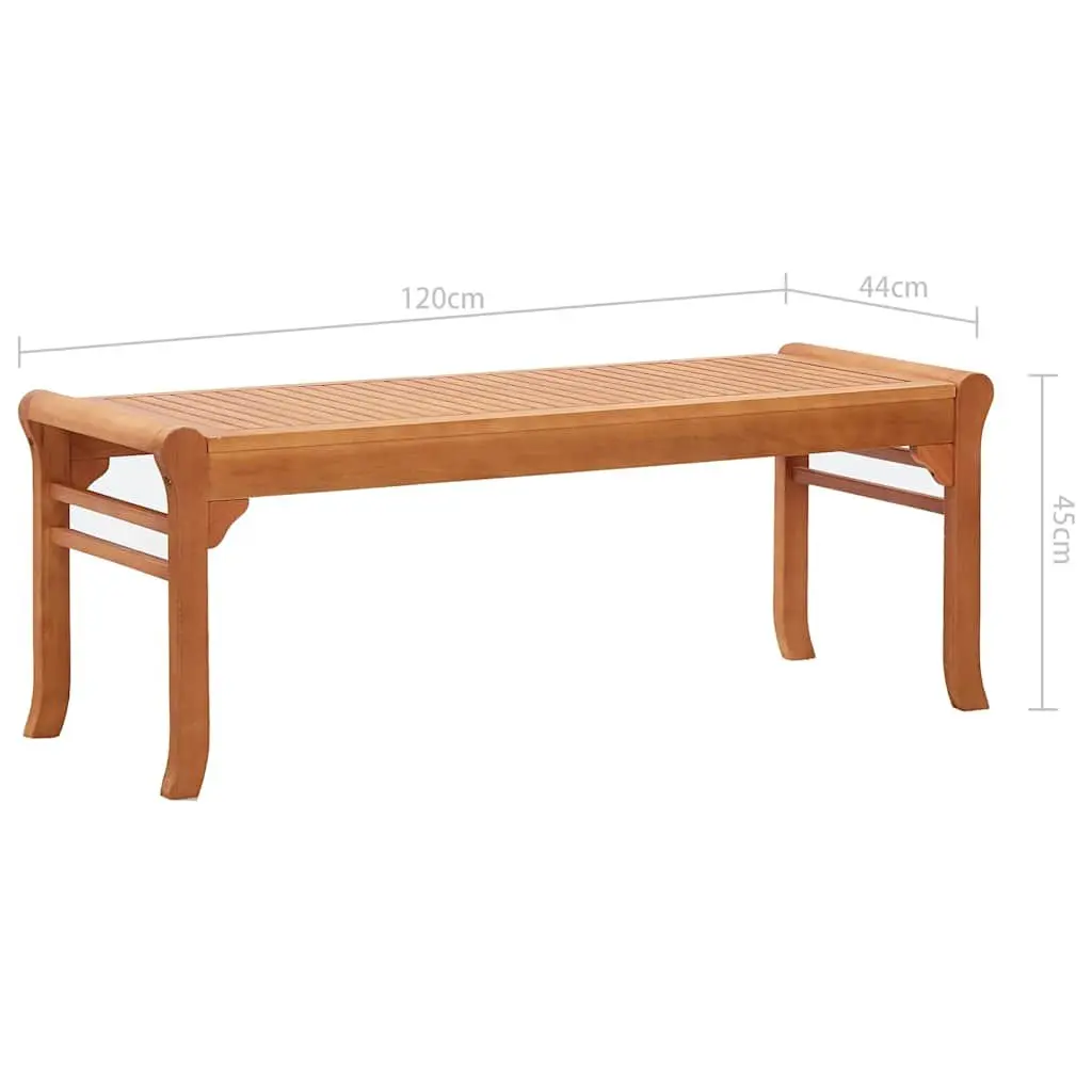Outdoor Bench Brown 120cm Weather Resistant Wooden Patio Furniture