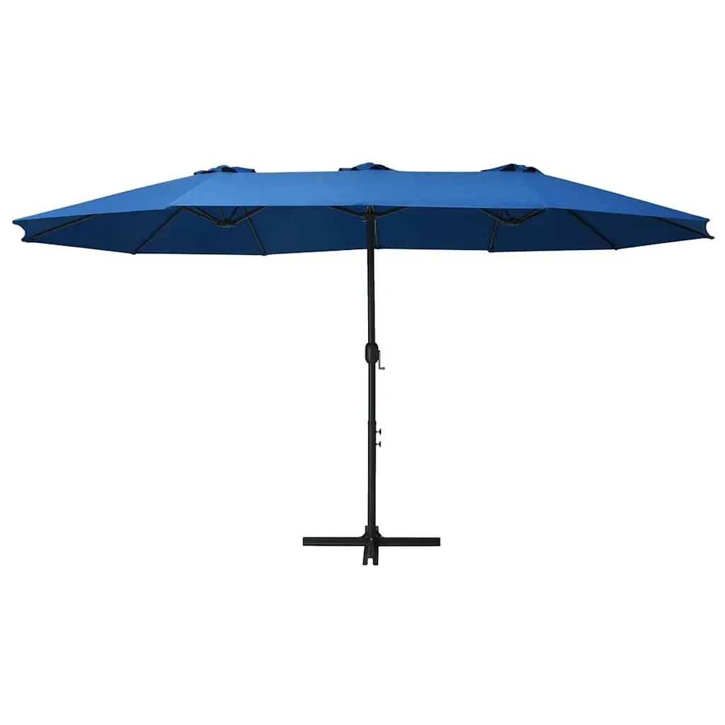 Garden Parasol Blue 460x270 cm Double-Top Shade Crank Open