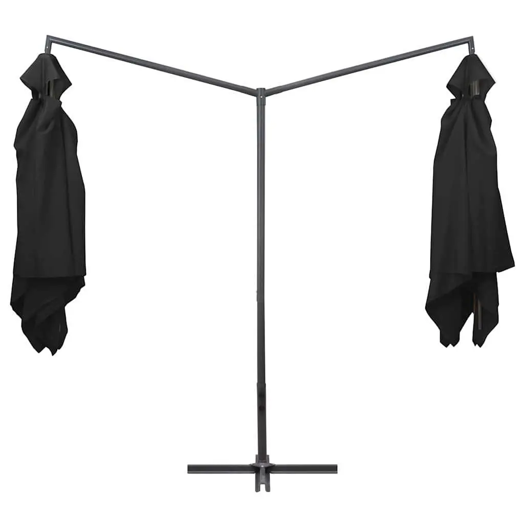 Double Parasol Black 250x250 cm UV Protective Polyester Cover with Crank