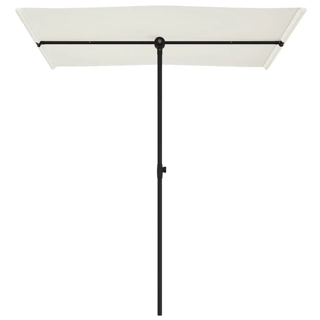 Garden Parasol White 180x110cm Rotating Canopy UV Protective Polyester Cover