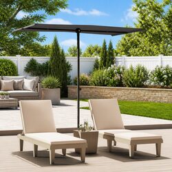 Compact Anthracite Garden Parasol with Rotating Canopy