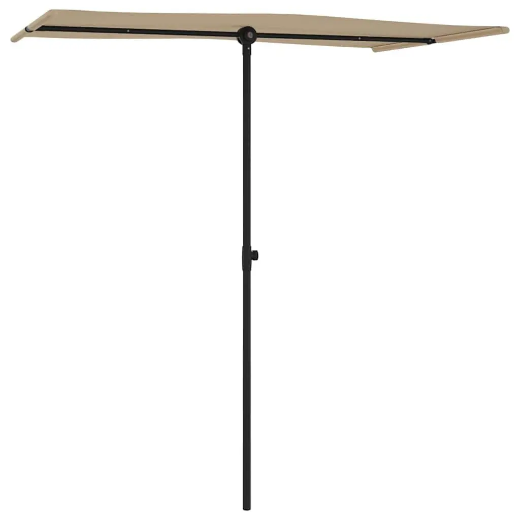 Garden Parasol Taupe 180x110cm Rotating Cantilever Patio Umbrella