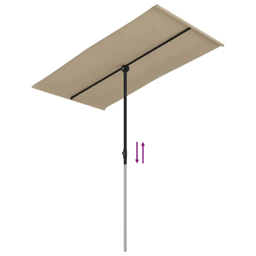 Garden Parasol Taupe 180x110cm Rotating Cantilever Patio Umbrella