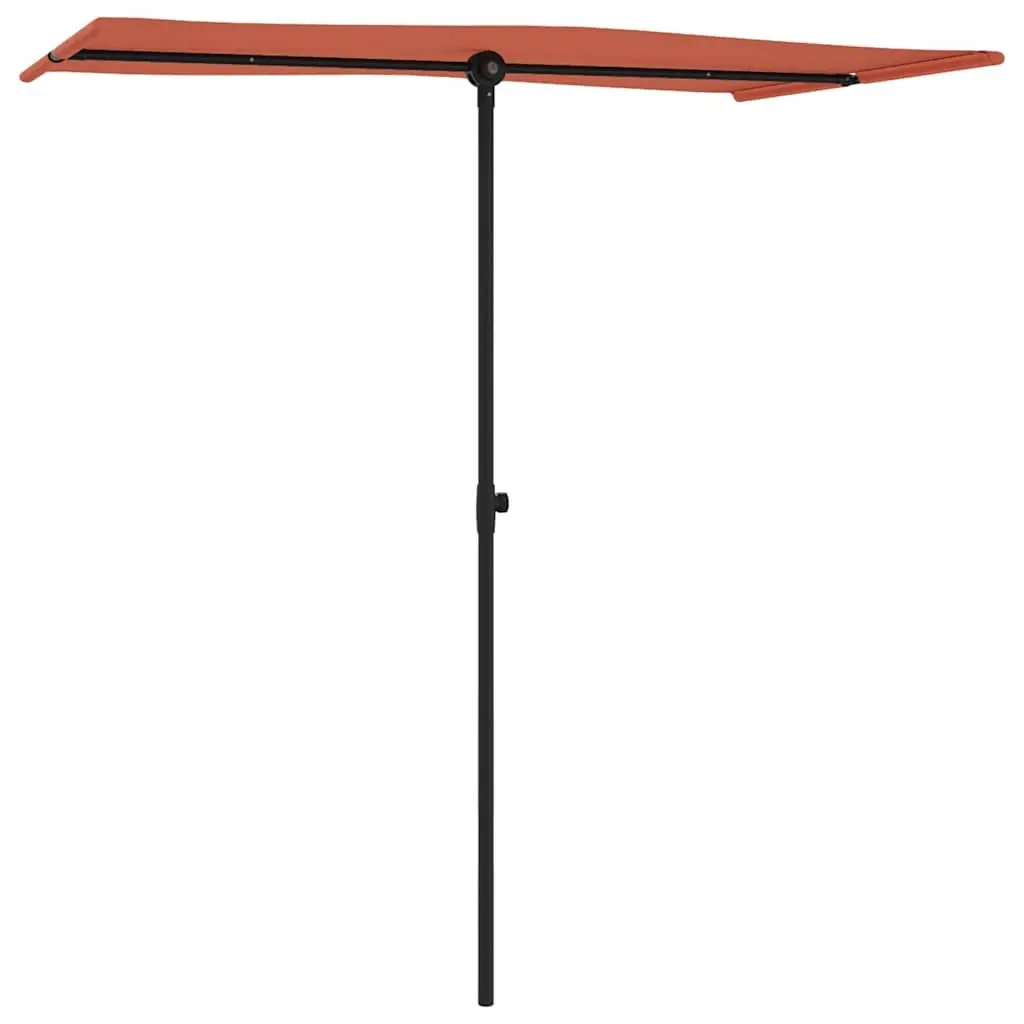 Garden Parasol Brown 180x110cm Rotating Canopy UV Protection