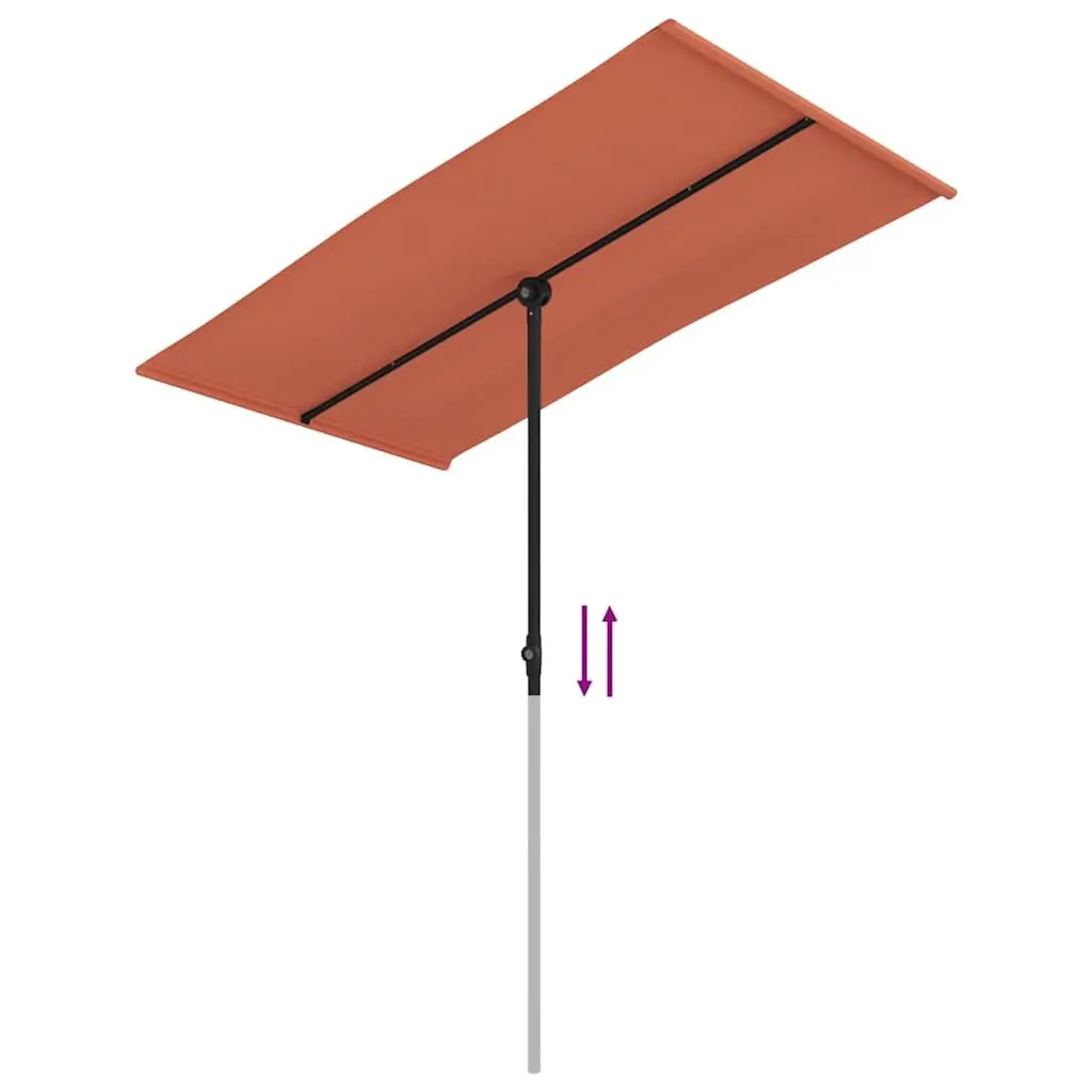 Garden Parasol Brown 180x110cm Rotating Canopy UV Protection