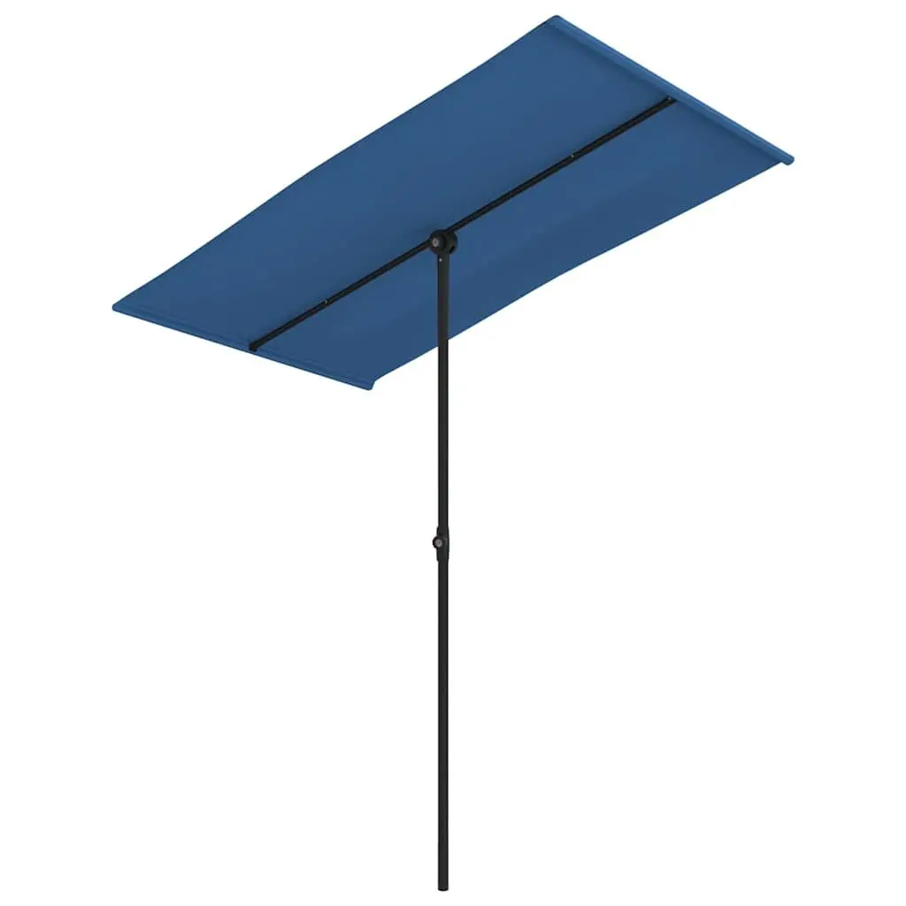 Garden Parasol Umbrella Azure Blue 180x110 cm Rotating Canopy