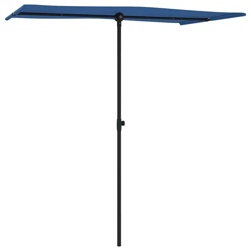 Garden Parasol Umbrella Azure Blue 180x110 cm Rotating Canopy