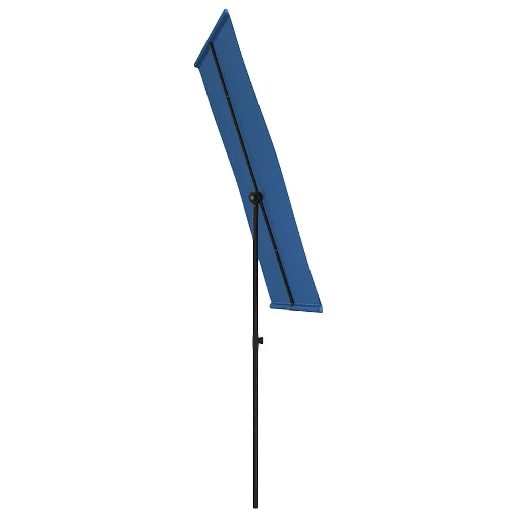 Garden Parasol Umbrella Azure Blue 180x110 cm Rotating Canopy